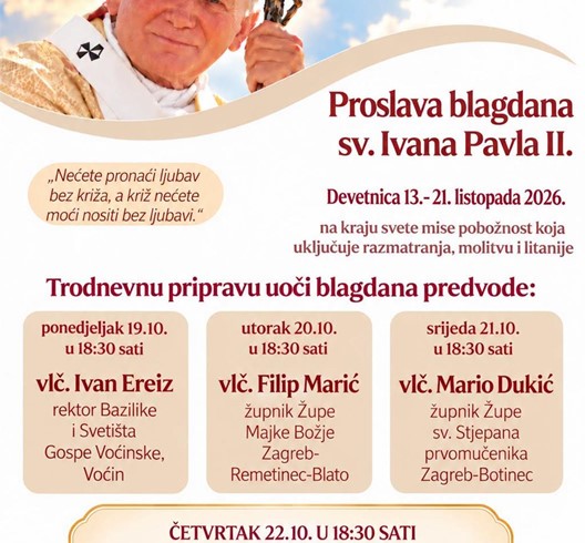 Proslava blagdana sv. Ivana Pavla II. na Kajzerici
